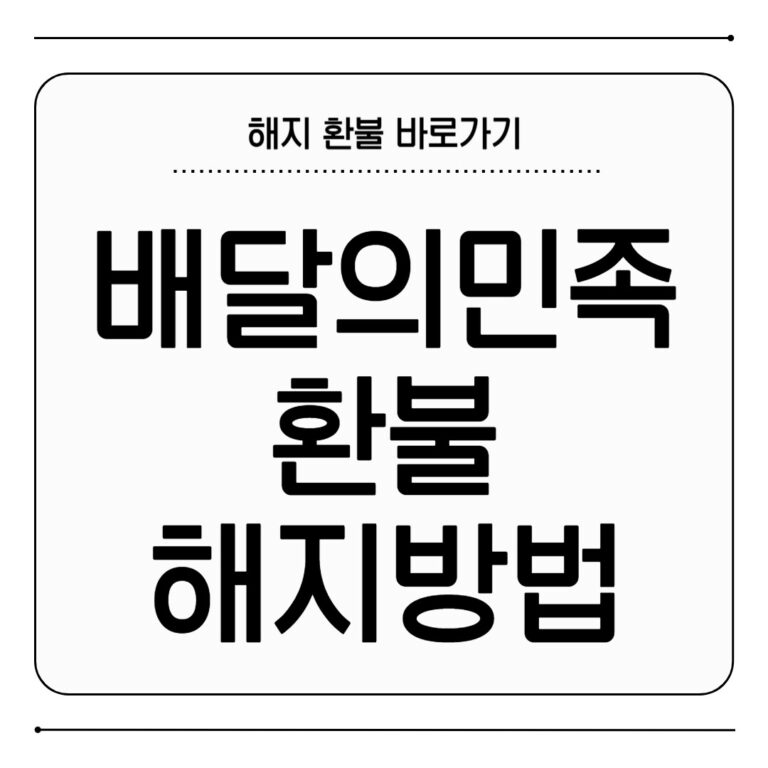 배달의민족 환불 해지 신청 바로가기 배달의민족 환불 해지