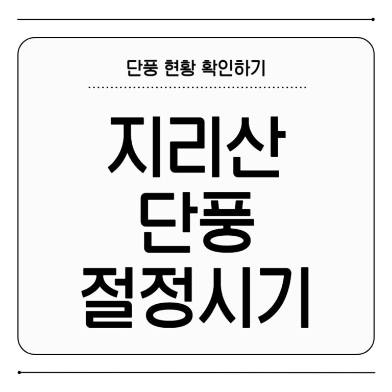 지리산 단풍 절정시기 현황 탐방코스 추천 지리산 단풍 절정시기