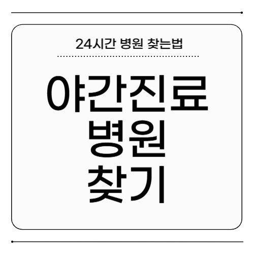 야간진료 병원 찾기