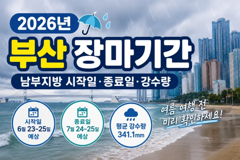 부산 장마기간