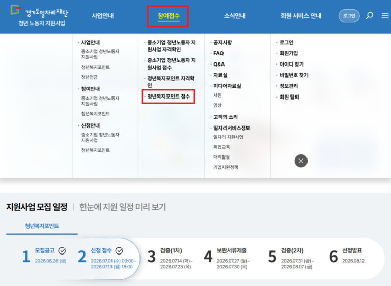 경기도 청년복지포인트 신청